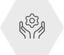 Small icon of hands that look like they are holding a gear