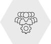 Small icon of a gear with people behind the gear